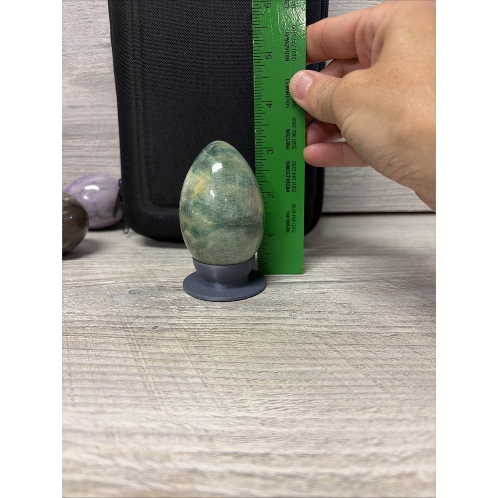 Lot Of 6 Eggs Stone Marble Alabaster Granite Multi Color (e8-01) - Picture 4 of 16